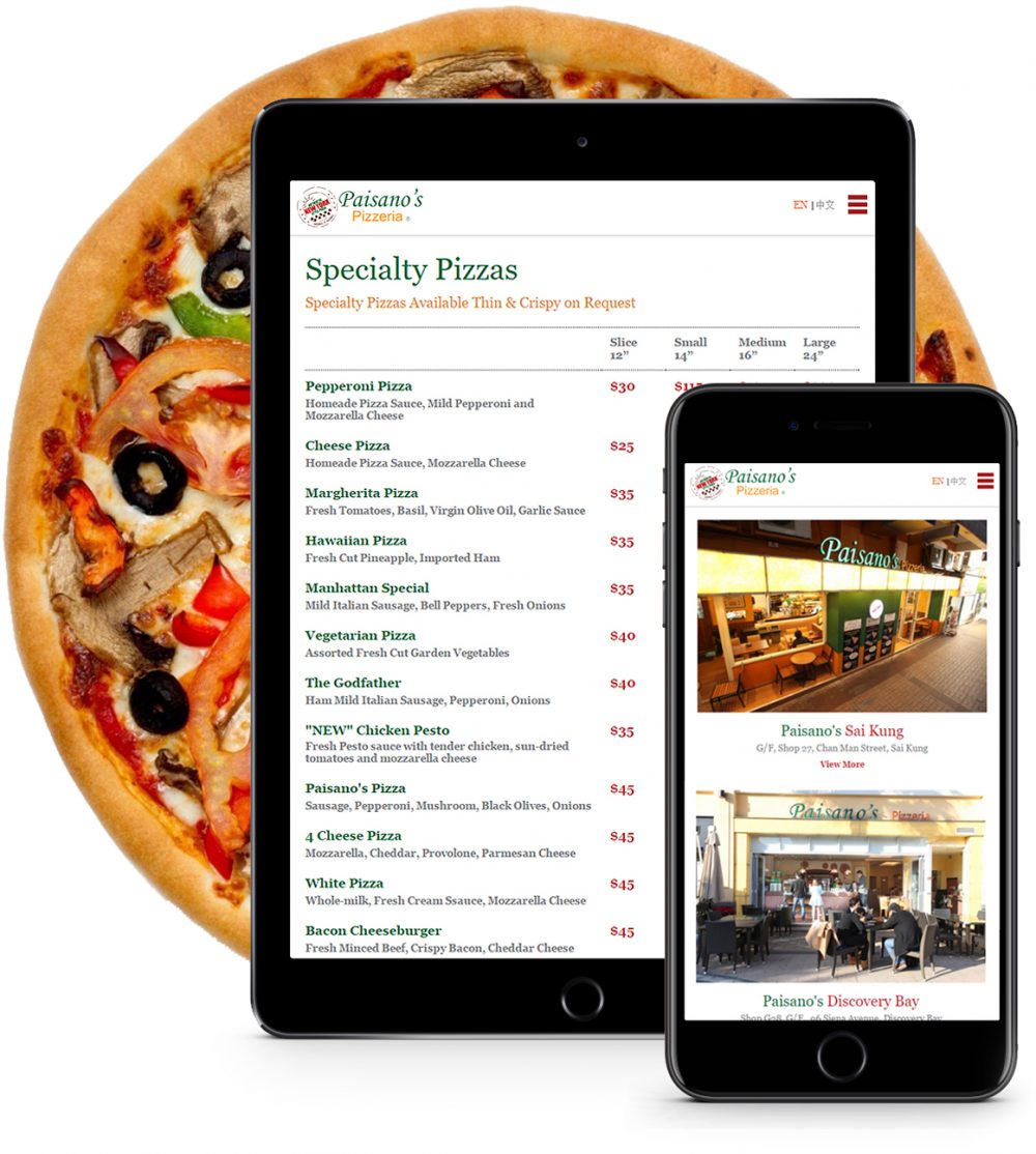 paisanos pizza web design